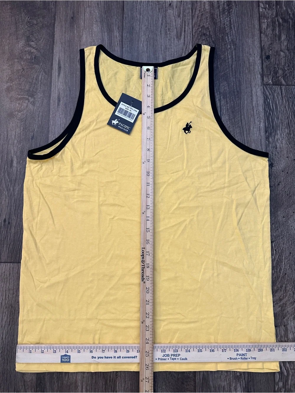 Pacific Polo Club 100% Cotton Activewear Sporty Tank Top Youth Boys Sz XL Yellow